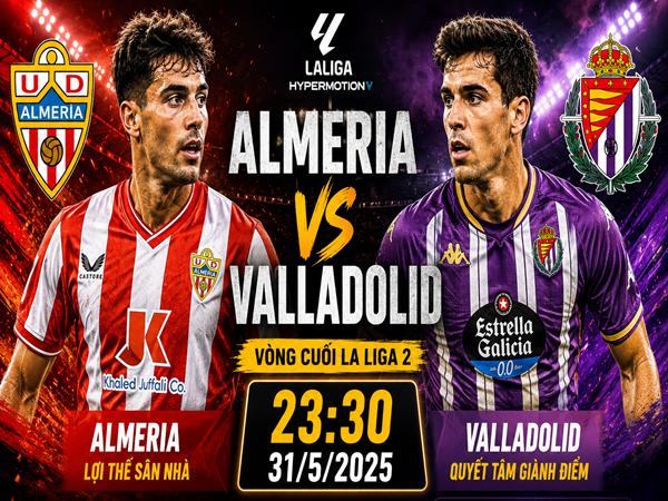 Số liệu trận đấu Almeria gặp Valladolid 23h30 ngày 31/5