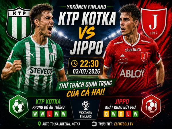 Số liệu trận đấu KTP Kotka gặp JIPPO 22h30 ngày 3/7
