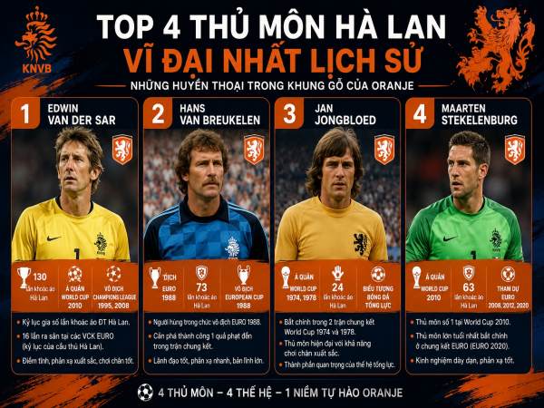 Những thủ môn Hà Lan hàng đầu làng bóng đá quốc tế